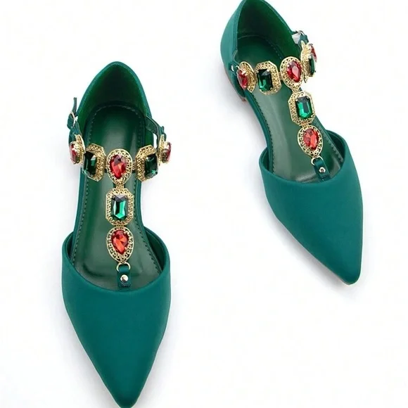 Luxe Rhinestone Embellished Flats - Picture 2 of 5